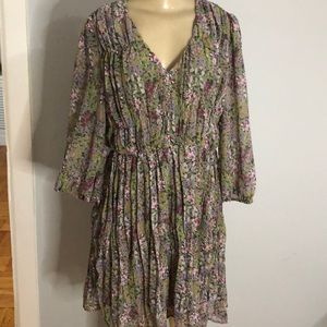 Mango floral printed pleated dress. Size S